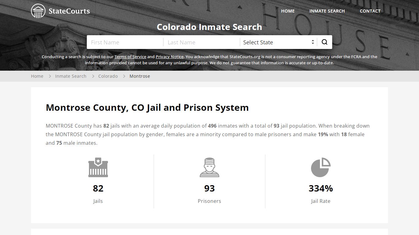 Montrose County, CO Inmate Search - StateCourts